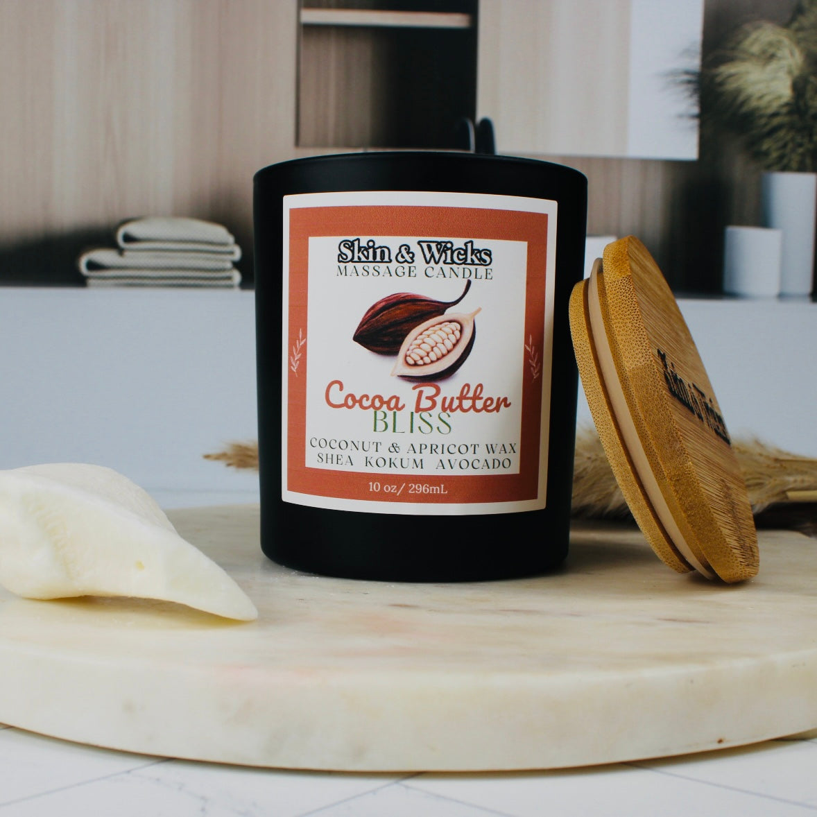 Cocoa Butter Bliss Wood Wooden Wick Candle