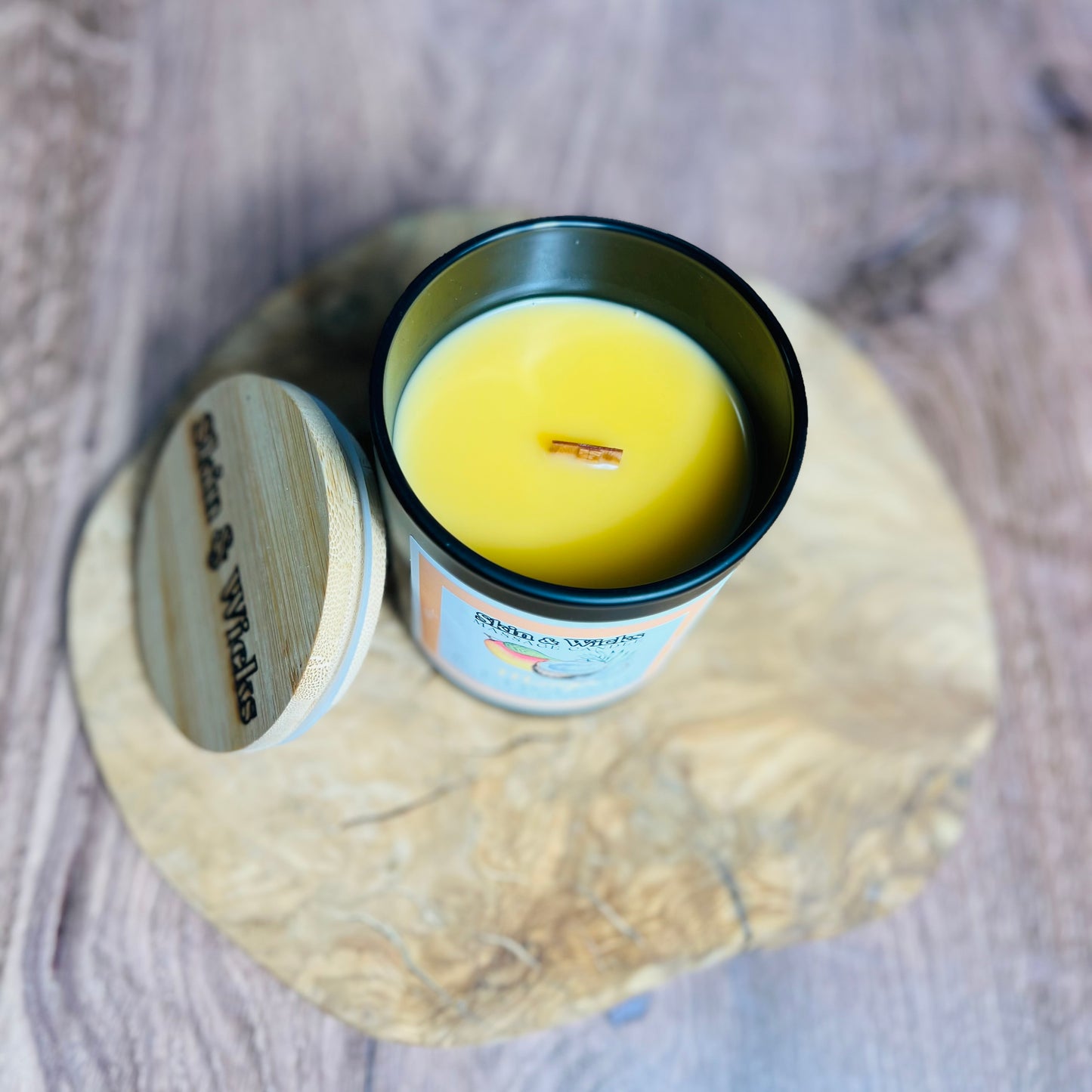 Mango & Coconut Wooden Wick Candle