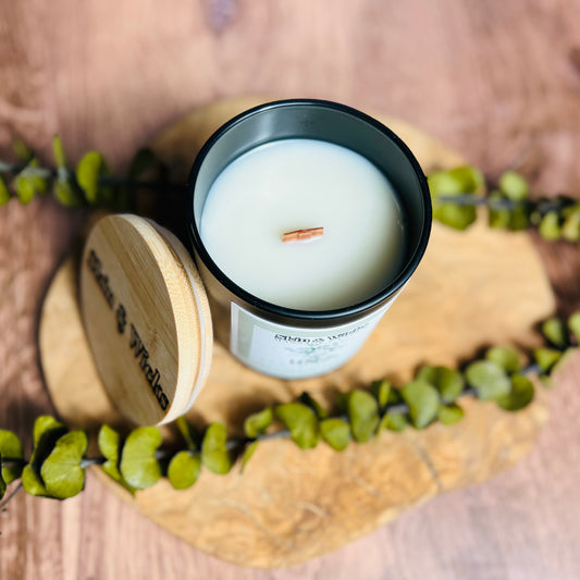 White Eucalyptus Wooden Wick Candle