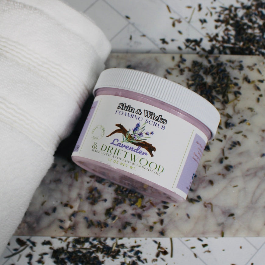 Lavender & Driftwood Foaming Organic Body Scrub