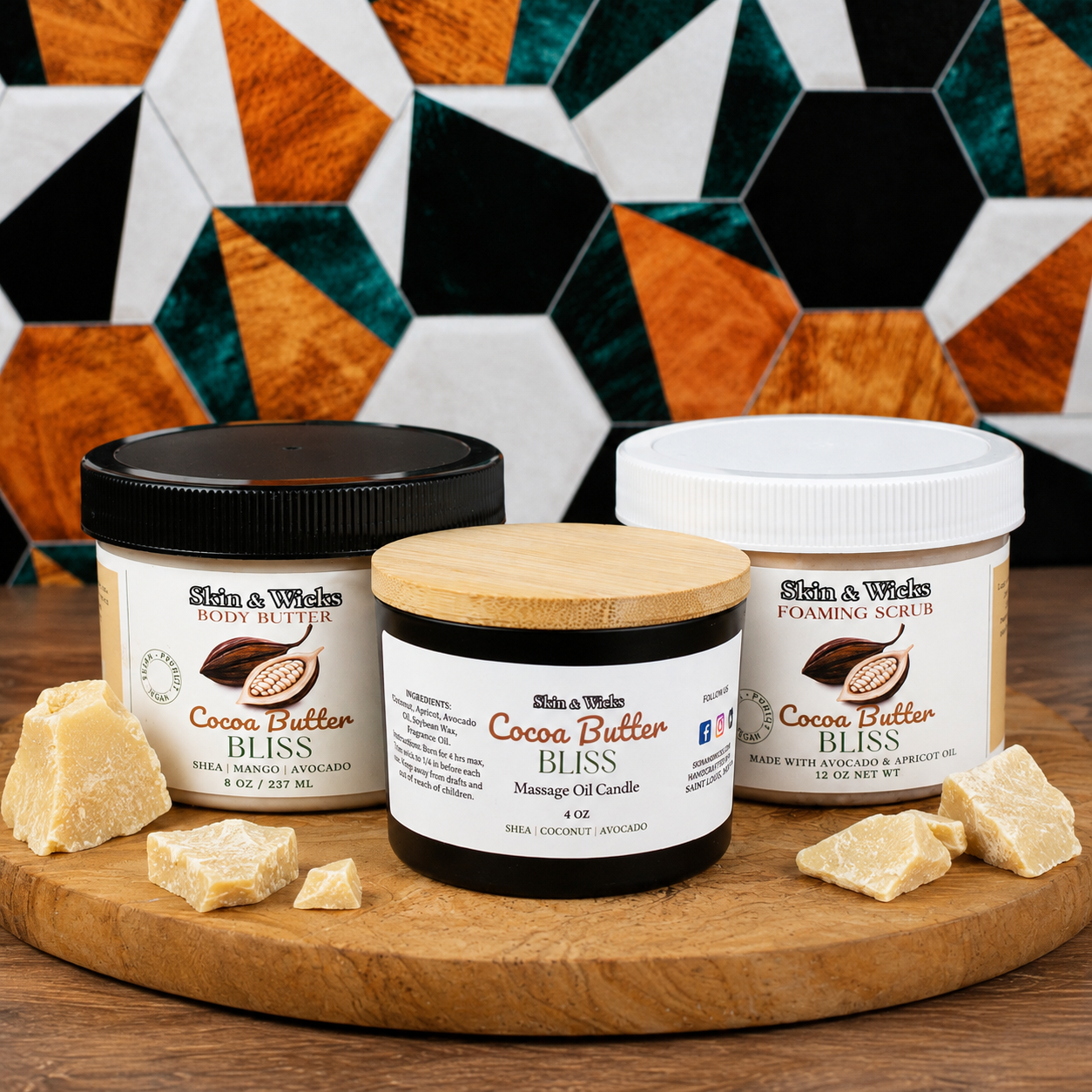 Cocoa Butter Bliss Body Butter/ Foaming Scrub Gift Set