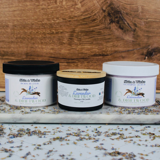 Lavender & Driftwood Body Butter & Foaming Scrub Gift Set