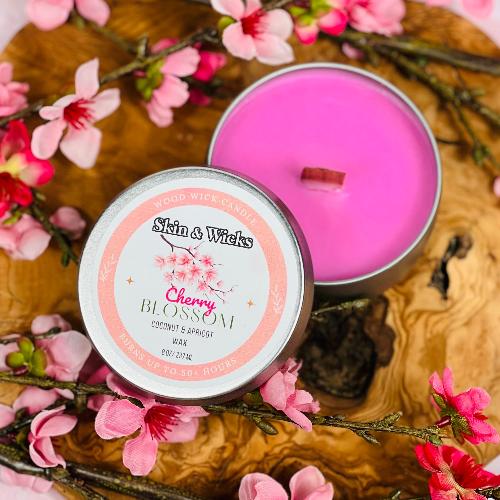 8oz Cherry Blossom Wooden Wick Candle