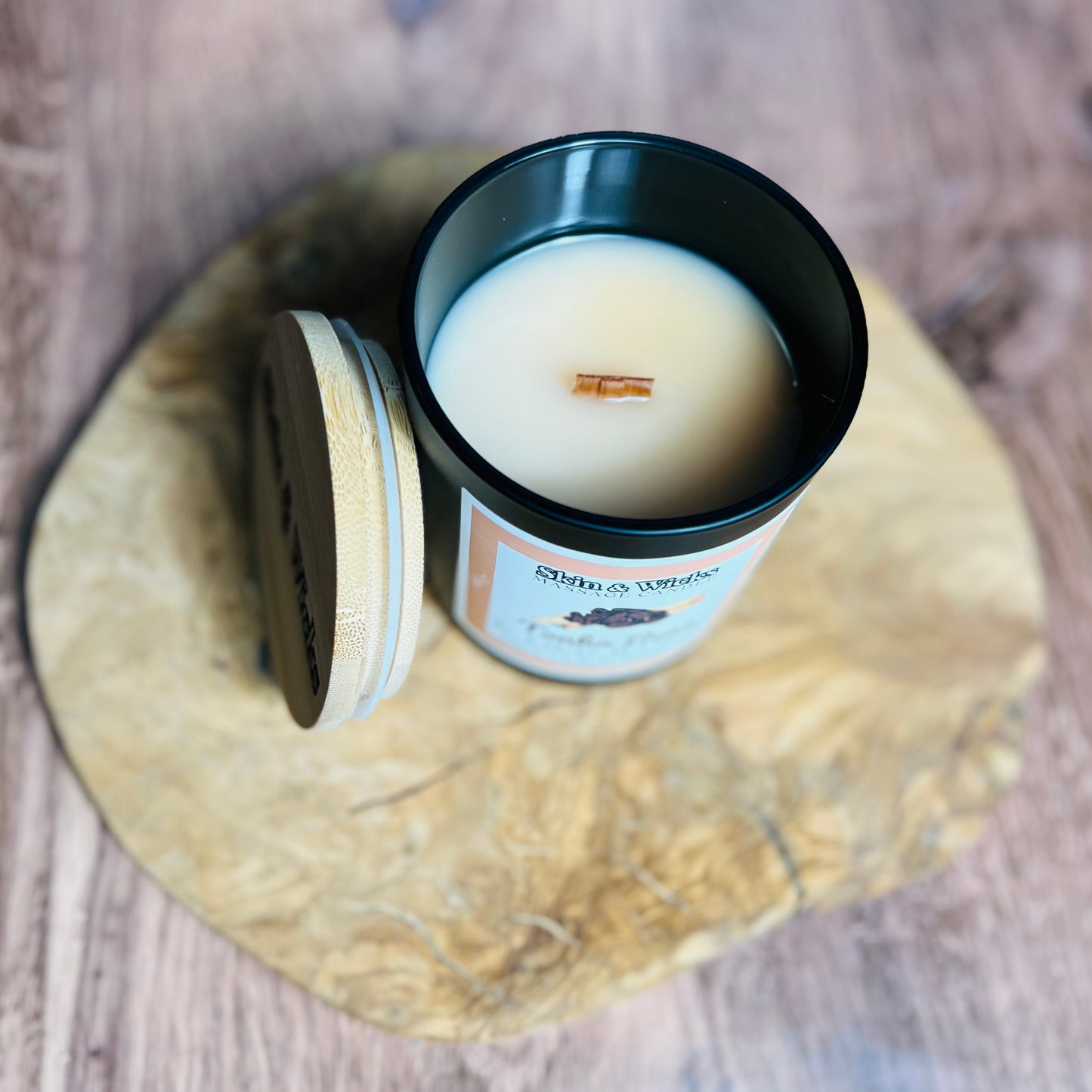 Tonka Bean & Oud Wood Wooden Wick Candle